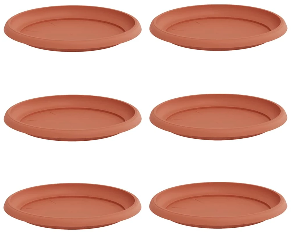 Apvalus gėlių padėklas 6 vnt. Raudona plyta Ø 23,5 x 2,5 cm