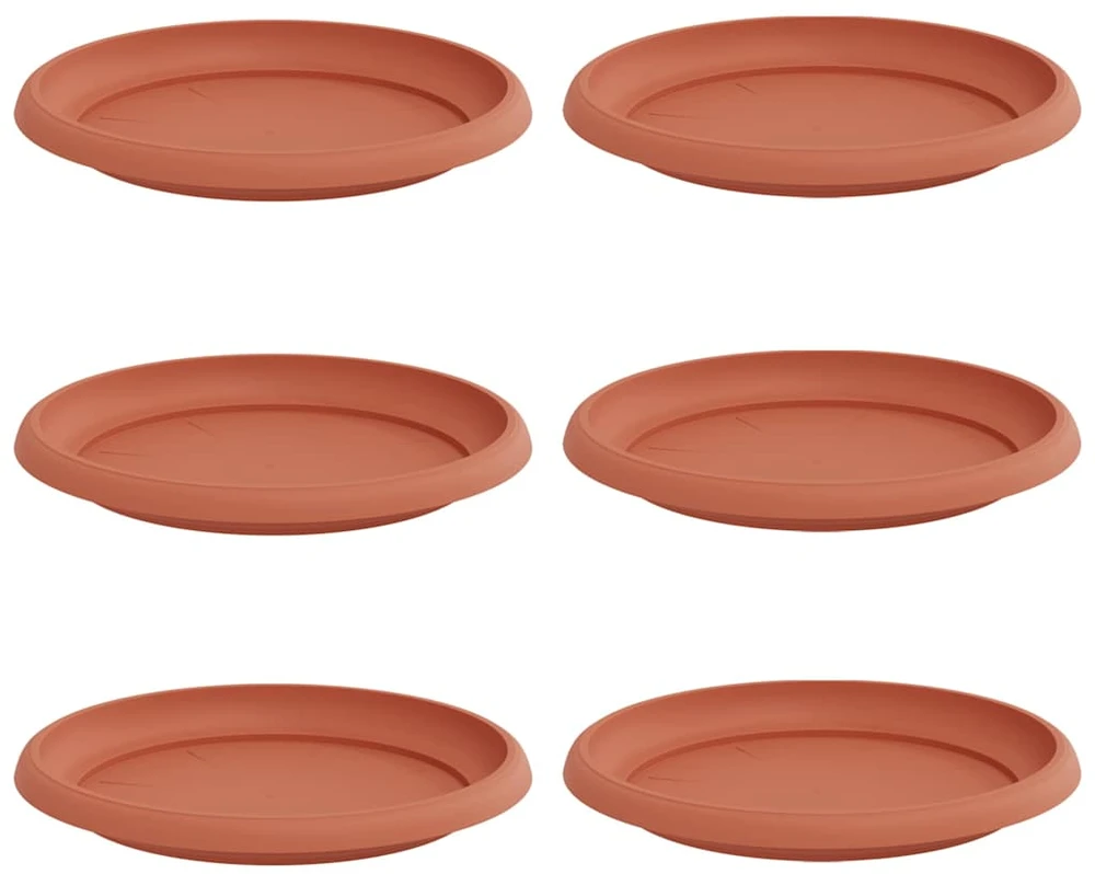 Apvalus gėlių padėklas 6 vnt. Raudona plyta Ø 21,5 x 2,5 cm