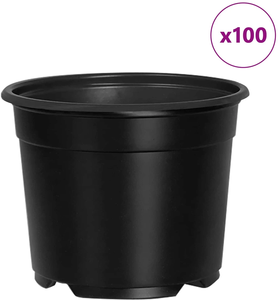 Apvalus gėlių vazonas 100 vnt. Juoda Ø 10 x 8 cm Plastmasė