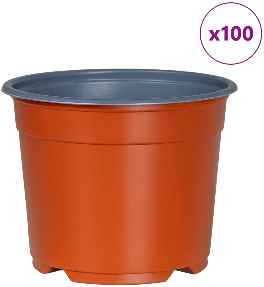 Apvalus gėlių vazonas 100 vnt. Terakotos Ø 10 x 8 cm Plastmasė
