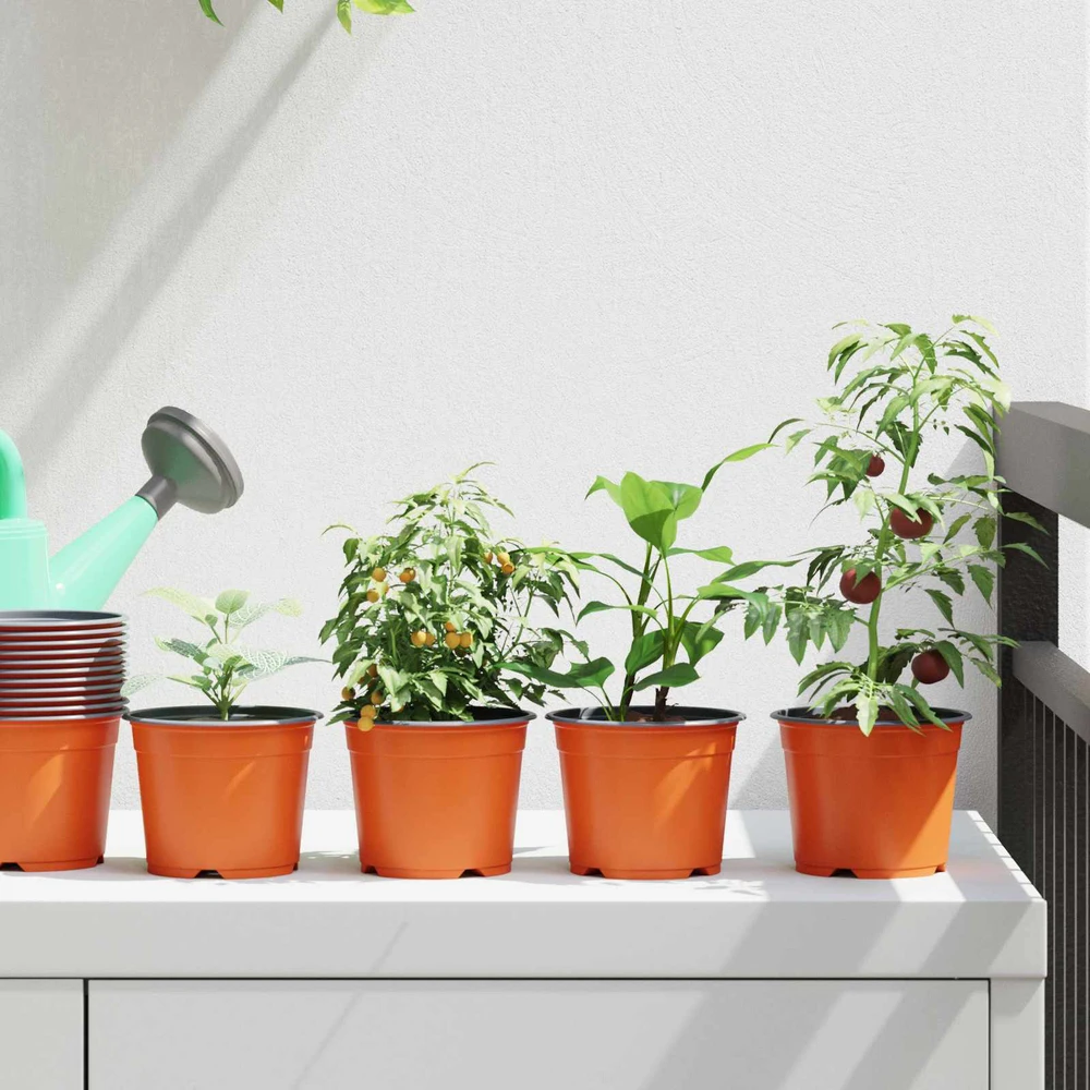 Apvalus gėlių vazonas 100 vnt. Terakotos Ø 10 x 8 cm Plastmasė