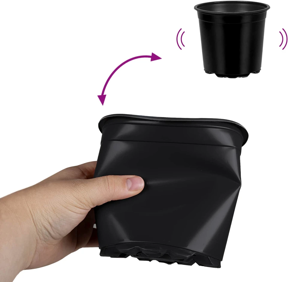 Apvalus gėlių vazonas 200 vnt. Juoda Ø 15 x 13 cm Plastmasė