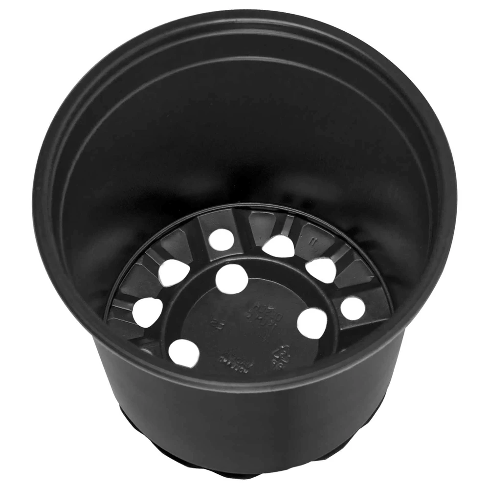 Apvalus gėlių vazonas 200 vnt. Juoda Ø 15 x 13 cm Plastmasė