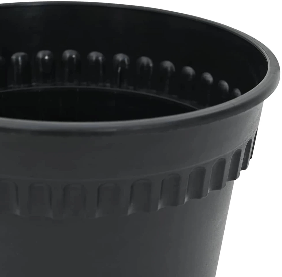 Apvalus gėlių vazonas 24 vnt. Juoda Ø 12,5 x 10 cm Plastmasė
