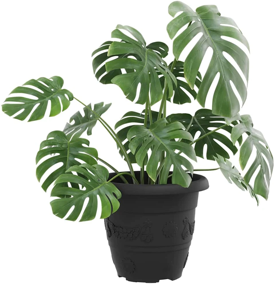 Apvalus gėlių vazonas 24 vnt. Juoda Ø 22 x 18 cm Plastmasė