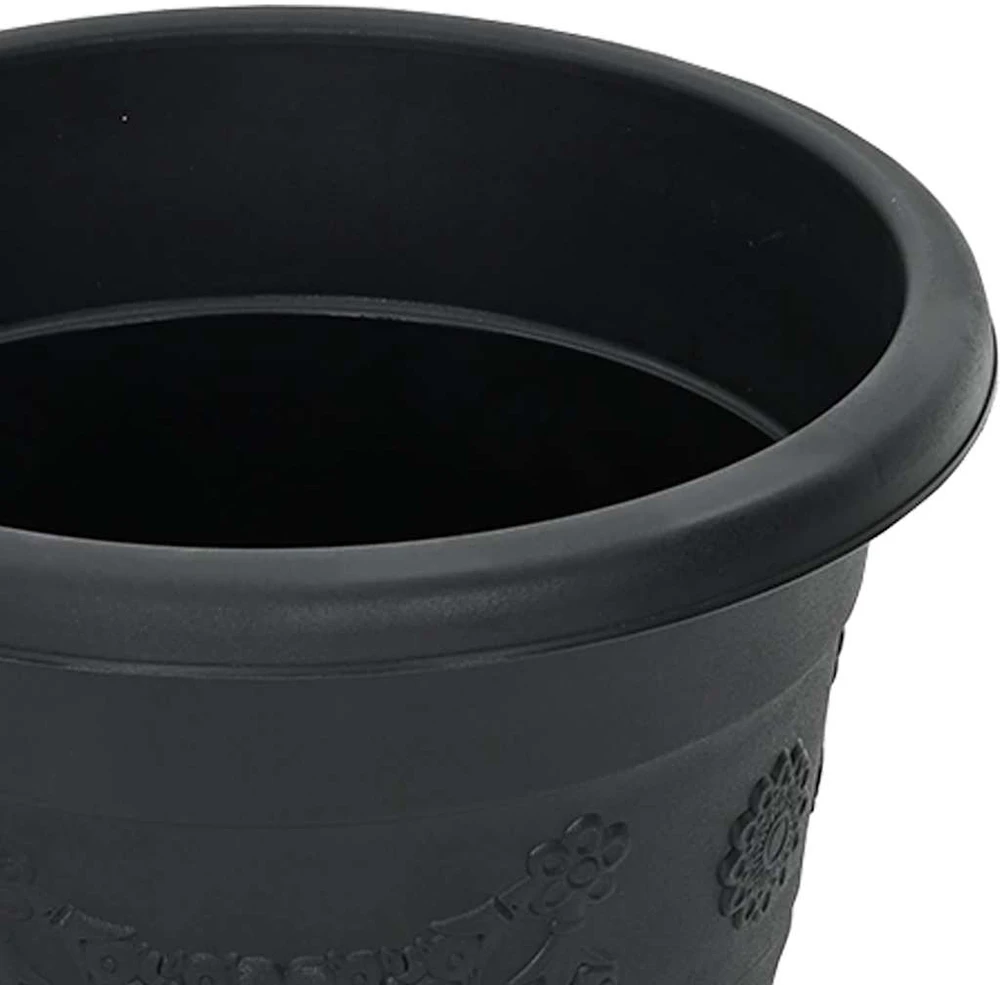 Apvalus gėlių vazonas 24 vnt. Juoda Ø 30 x 25 cm Plastmasė