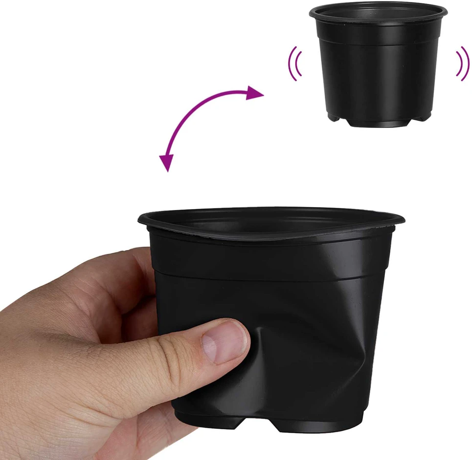Apvalus gėlių vazonas 50 vnt. Juoda Ø 10 x 8 cm Plastmasė