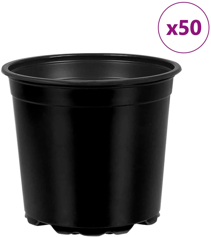 Apvalus gėlių vazonas 50 vnt. Juoda Ø 15 x 13 cm Plastmasė