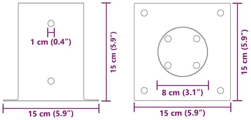 Apvalus žemės inkaras 12 vnt. Antracito 15 x 15 x 15 cm Metalas