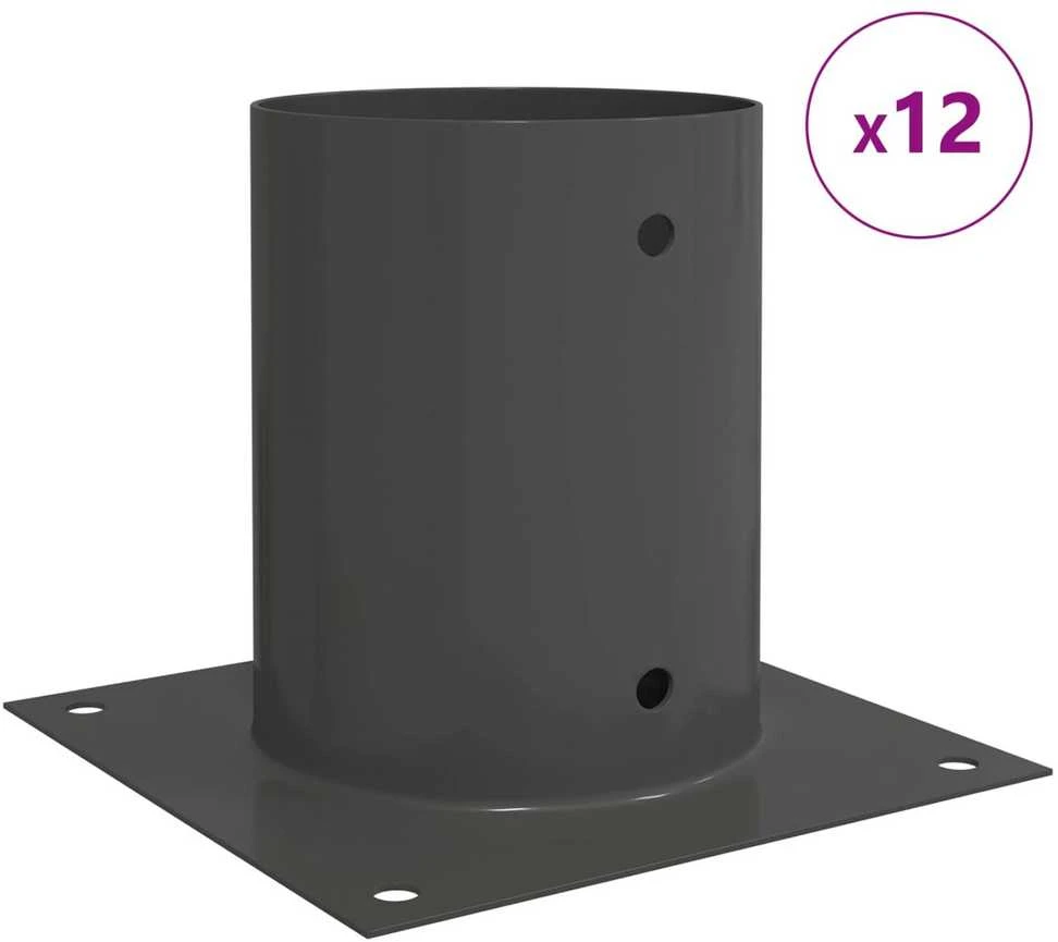 Apvalus žemės inkaras 12 vnt. Antracito 18 x 18 x 15 cm Metalas