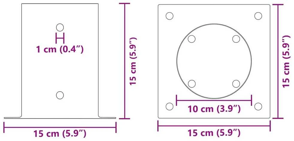 Apvalus žemės inkaras 12 vnt. Sidabrinė 15 x 15 x 15 cm Metalas