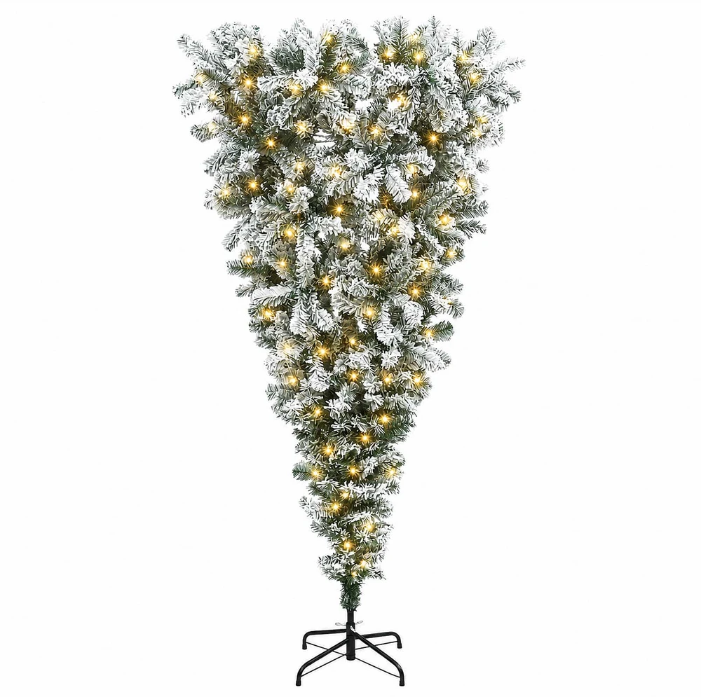 Apverstas dirbtinis Kalėdų eglutė su šakomis 150 cm 150 LED