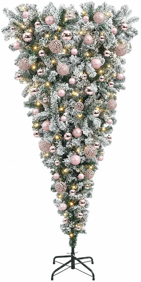 Apverstas dirbtinis Kalėdų eglutė su šakomis 180 cm 300 LED