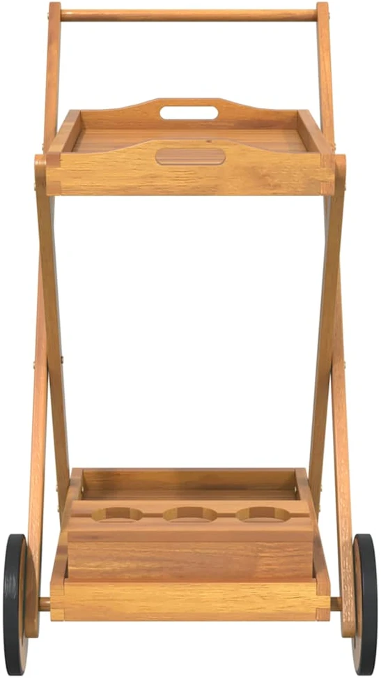 Arbatos vežimėlis, 54x87x90cm, akacijos medienos masyvas