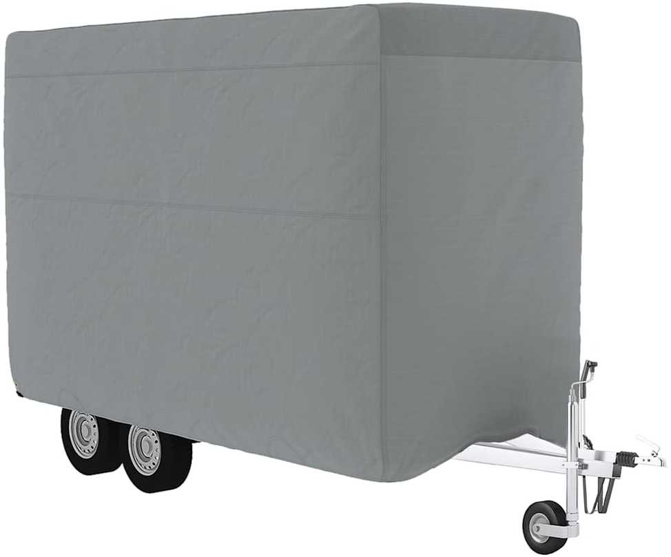 Arklio priekabos dangtis, pilka, 334x148x230cm, audinys