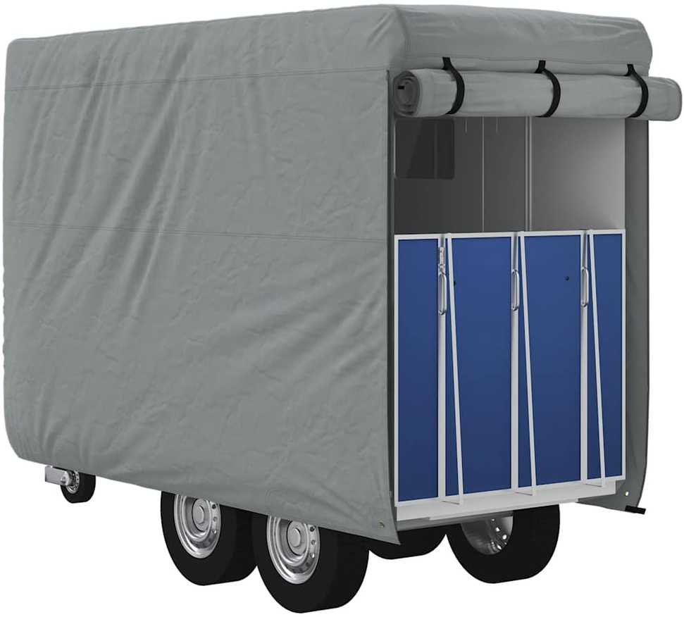 Arklio priekabos dangtis, pilka, 334x148x230cm, audinys