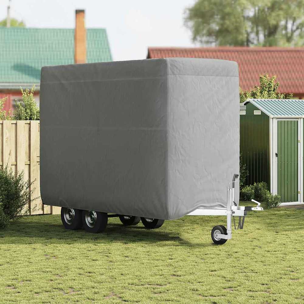 Arklio priekabos dangtis, pilka, 334x148x230cm, audinys