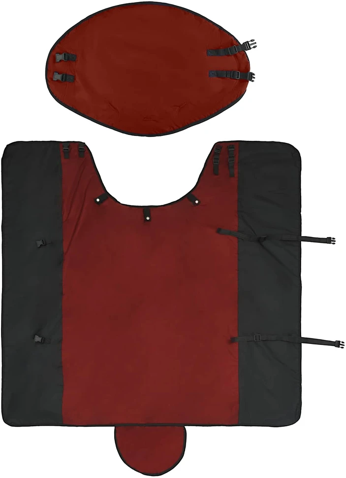 Arklių antklodė Bordo ir juoda 105 cm Poliesteris