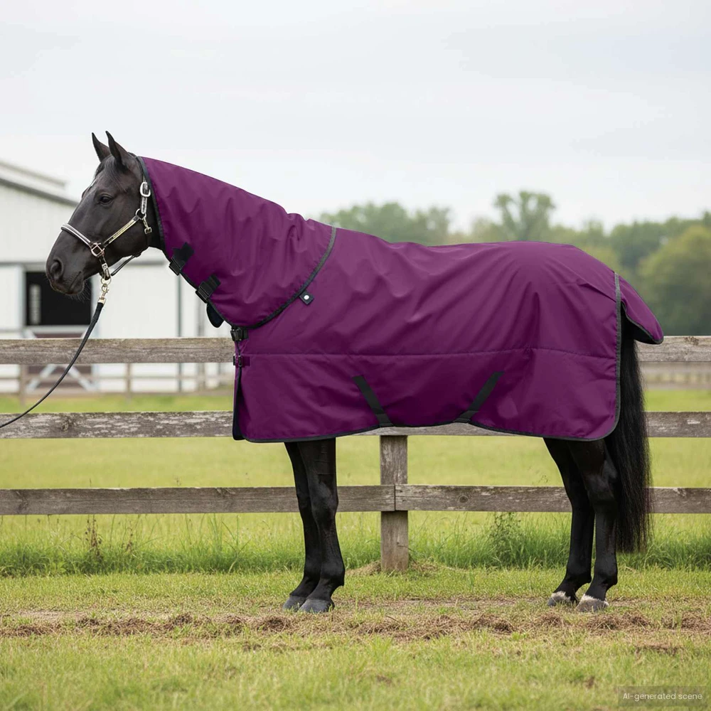 Arklių antklodė Pilna purpurinė 145 cm Poliesteris