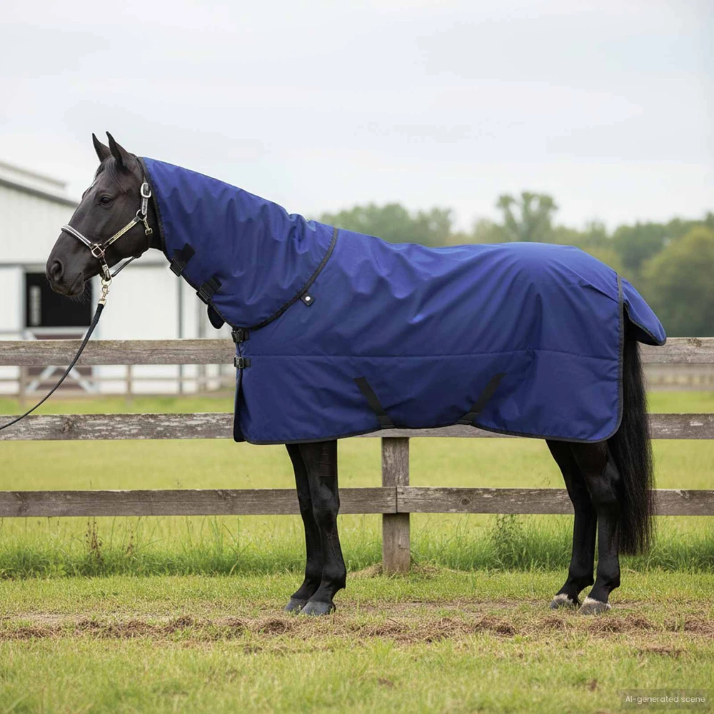 Arklių antklodė Jūrinė mėlyna 145 cm Poliesteris