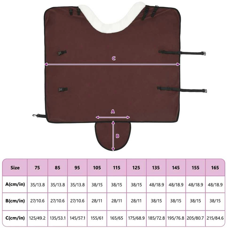 Arklių antklodė Pilnas Tamsiai Rudas 115 cm Poliesterio flisas