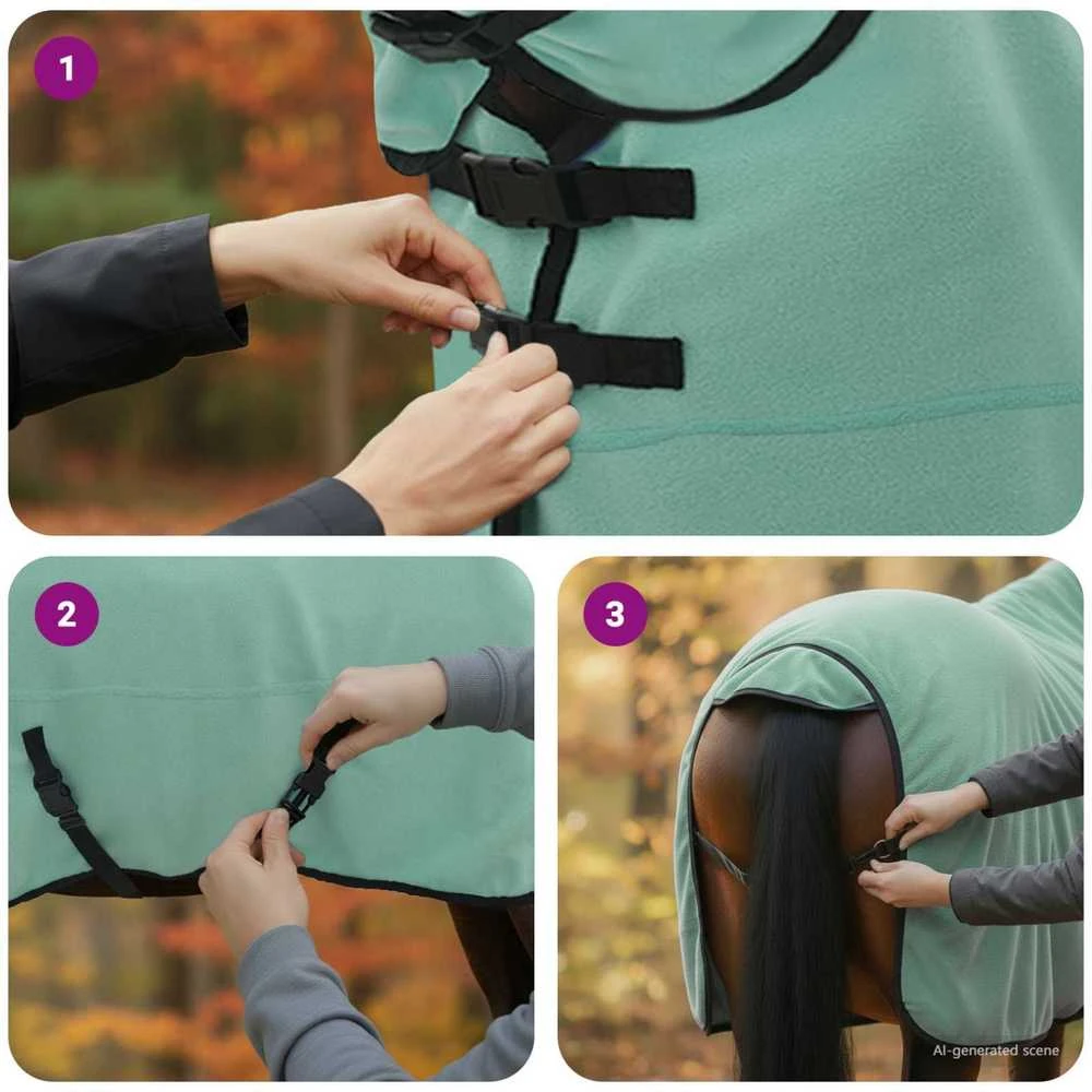 Arklių antklodė Speciali žalia 165 cm Poliesterio flisas