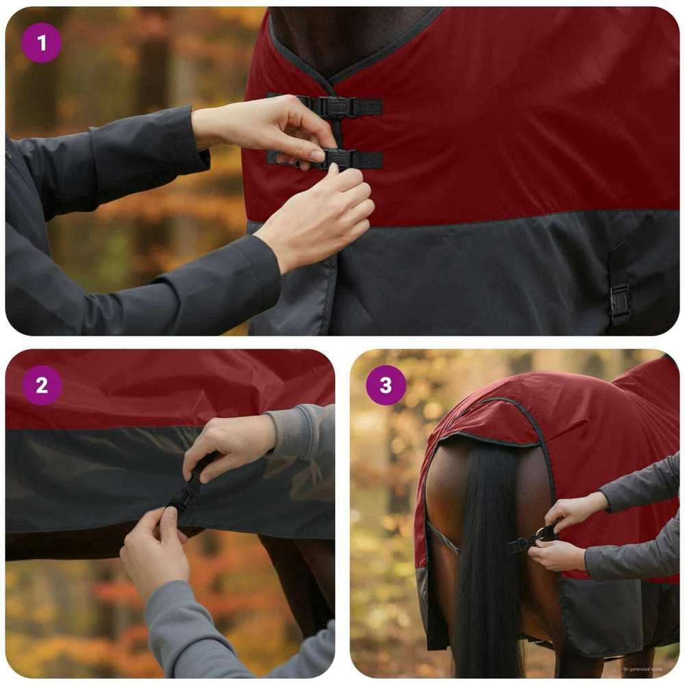 Arklių antklodė Bordo ir juoda 105 cm Poliesteris