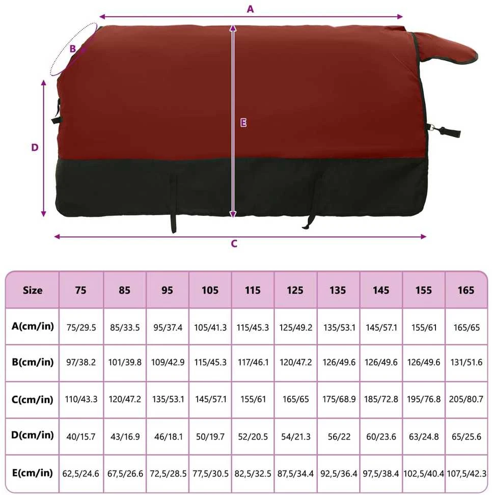 Arklių antklodė Bordo ir juoda 75 cm Poliesteris