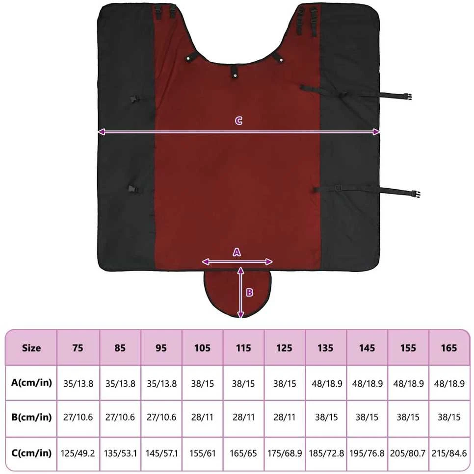 Arklių antklodė Bordo ir juoda 75 cm Poliesteris