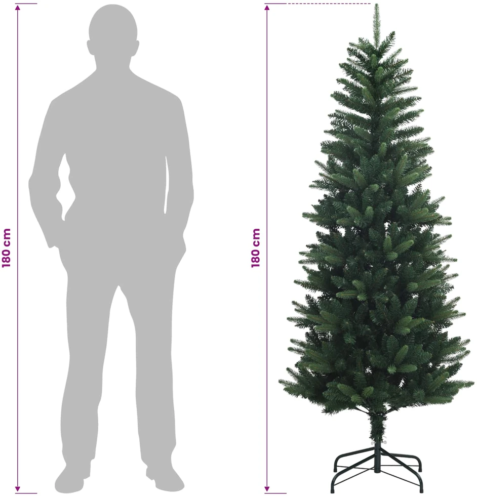 Artificial Hinged Christmas Tree 180 cm PE ir PVC Žalia