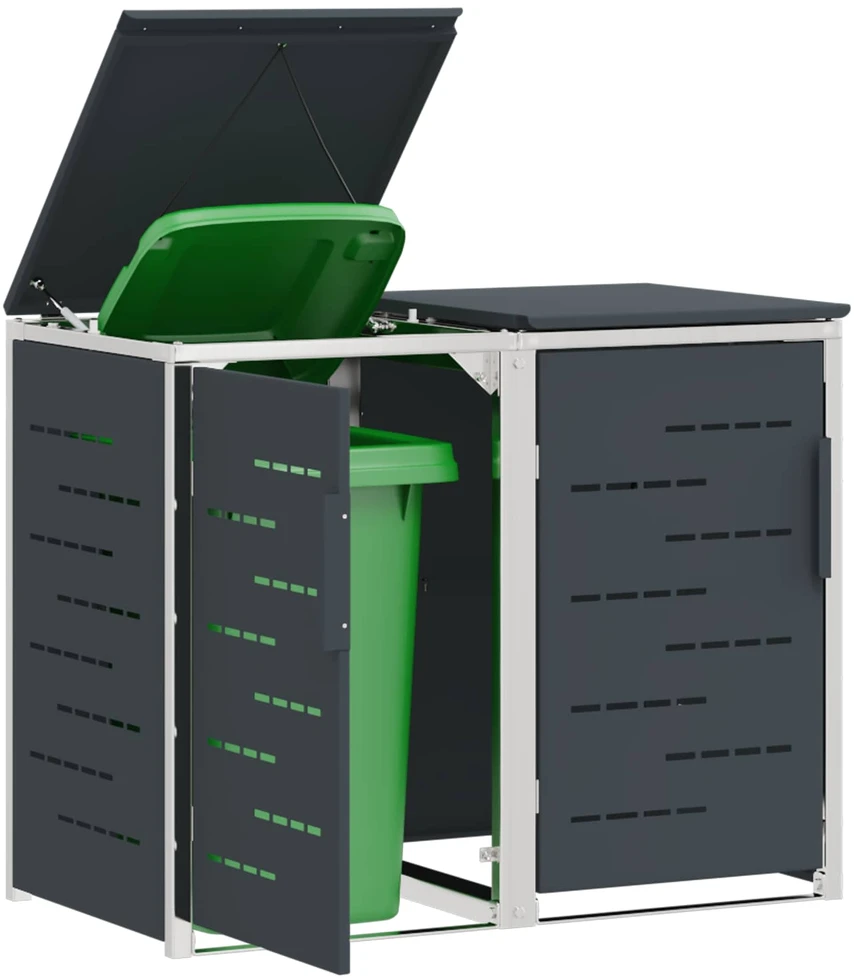 Atliekų dėžės saugojimas for 2 Bins 240L Nerūdijantis plienas