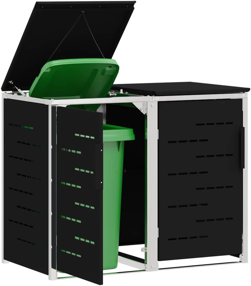 Atliekų dėžės saugojimas for 2 Bins 240L Nerūdijantis plienas
