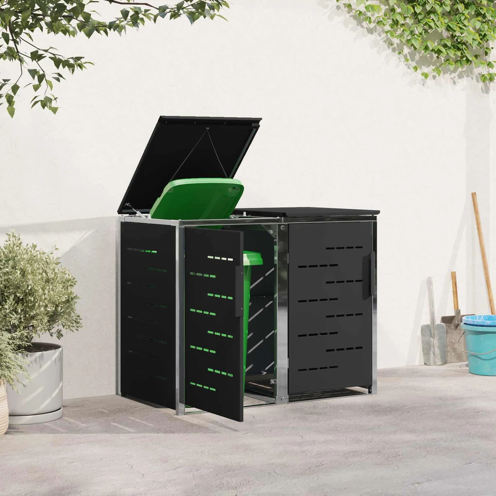 Atliekų dėžės saugojimas for 2 Bins 240L Nerūdijantis plienas