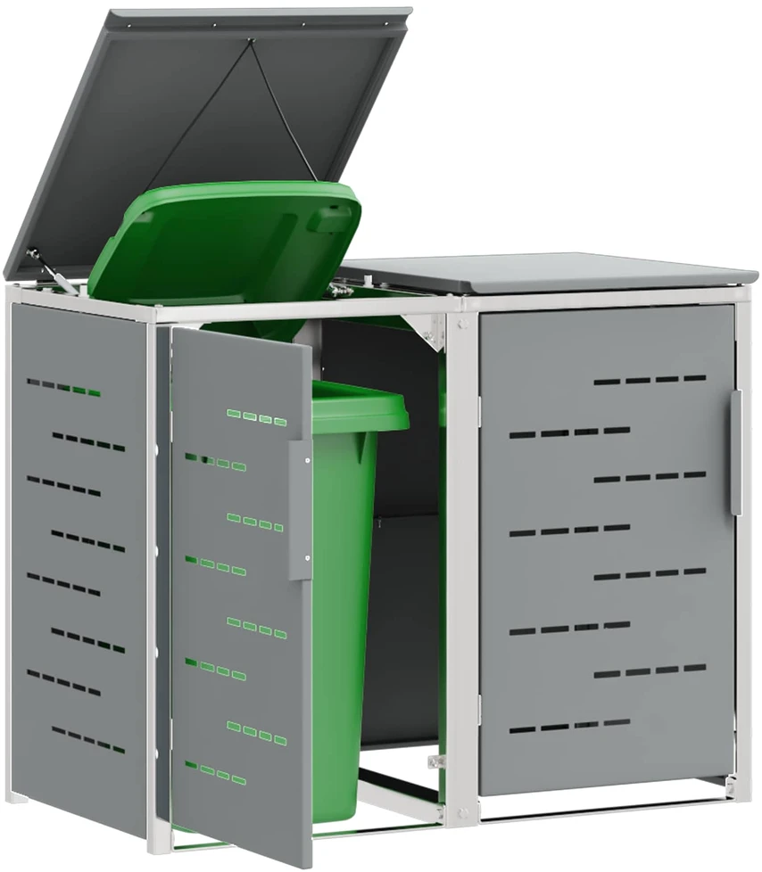 Atliekų dėžės saugojimas for 2 Bins 240L Nerūdijantis plienas