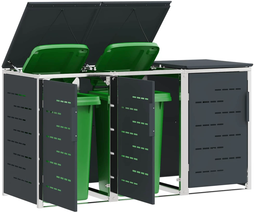 Atliekų dėžės saugojimas for 3 Bins 240L Nerūdijantis plienas