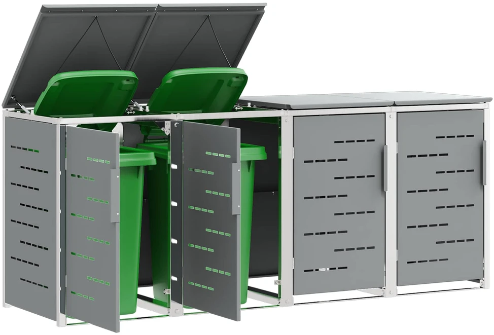 Atliekų dėžės saugojimas for 4 Bins 240L Nerūdijantis plienas