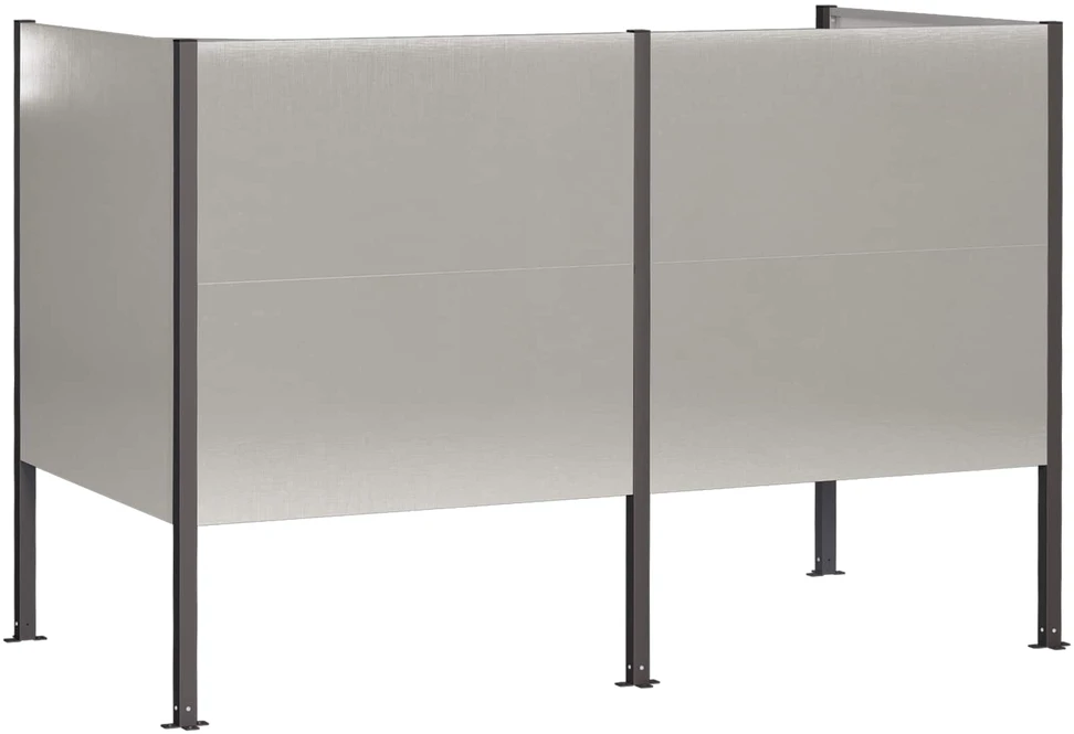Atliekų konteinerio ekranas 167 x 85 x 113 cm Sidabrinė