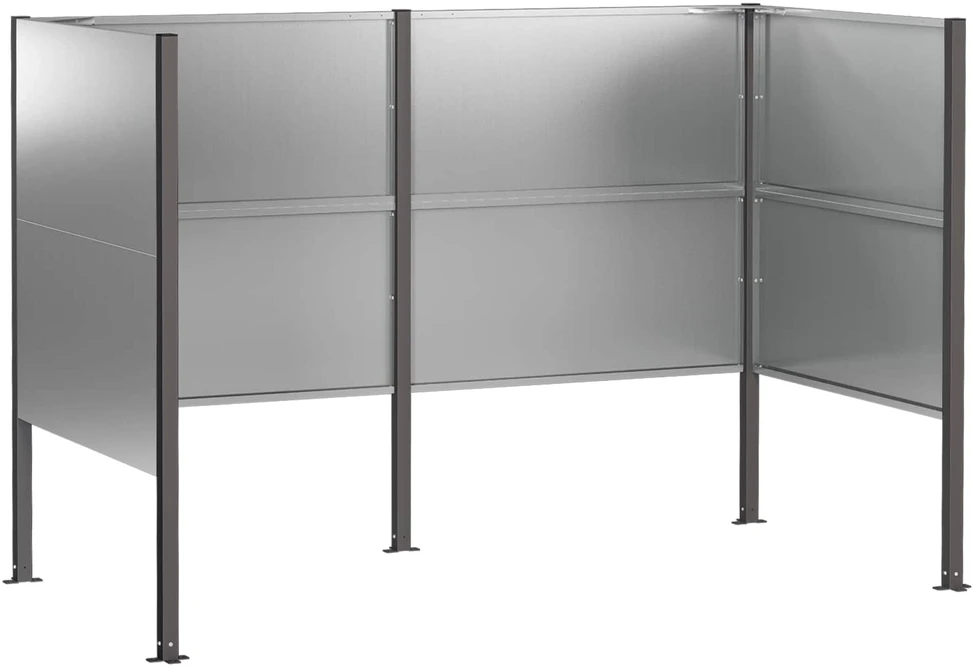 Atliekų konteinerio ekranas 167 x 85 x 113 cm Sidabrinė