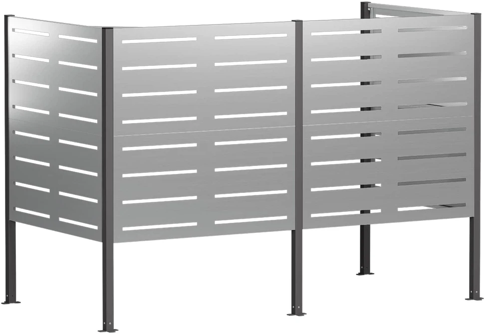 Atliekų konteinerio ekranas 167 x 85 x 113 cm Sidabrinė