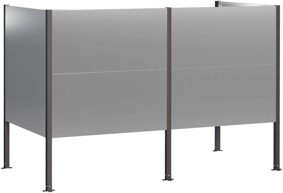 Atliekų konteinerio ekranas 167 x 85 x 113 cm Sidabrinė