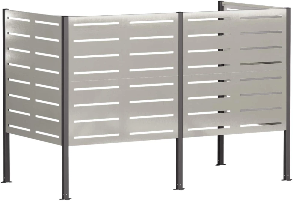 Atliekų konteinerio ekranas 167 x 85 x 113 cm Sidabrinė