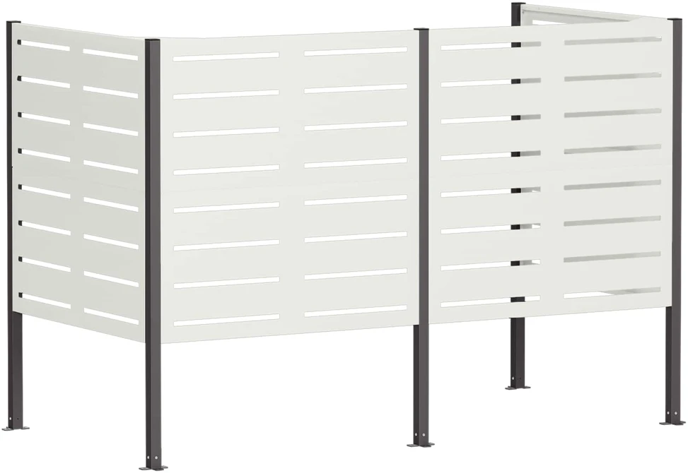 Atliekų konteinerio ekranas 167 x 85 x 113 cm Plienas Balta