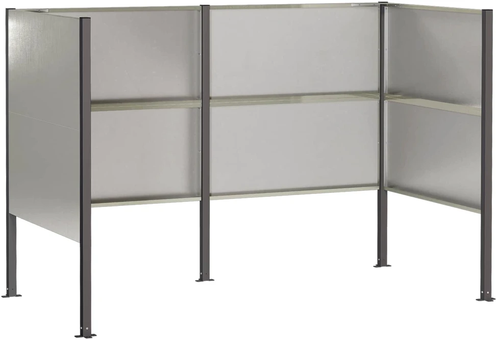 Atliekų konteinerio ekranas 167 x 85 x 113 cm Sidabrinė