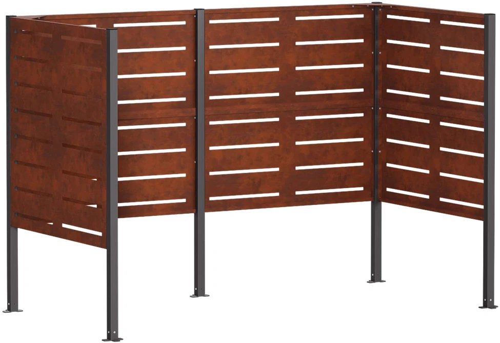 Atliekų konteinerio ekranas 167 x 85 x 113 cm Rūdijanti