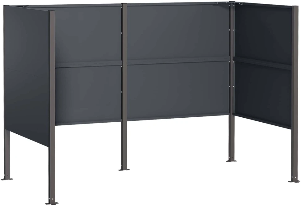 Atliekų konteinerio ekranas 167 x 85 x 113 cm Plienas Antracito