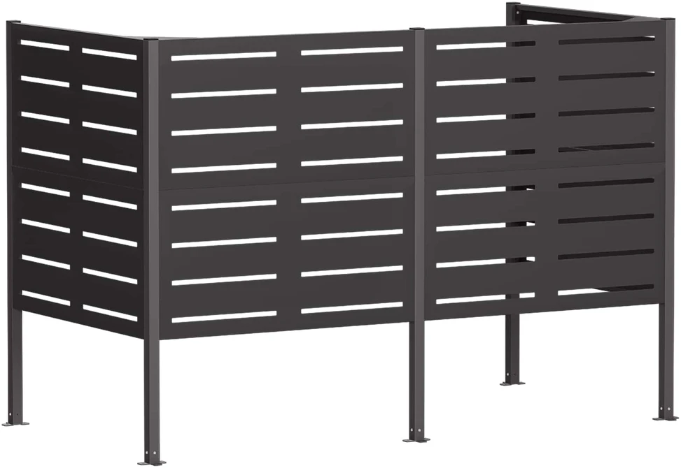 Atliekų konteinerio ekranas 167 x 85 x 113 cm Plienas Juoda