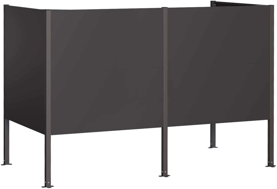 Atliekų konteinerio ekranas 167 x 85 x 113 cm Plienas Juoda