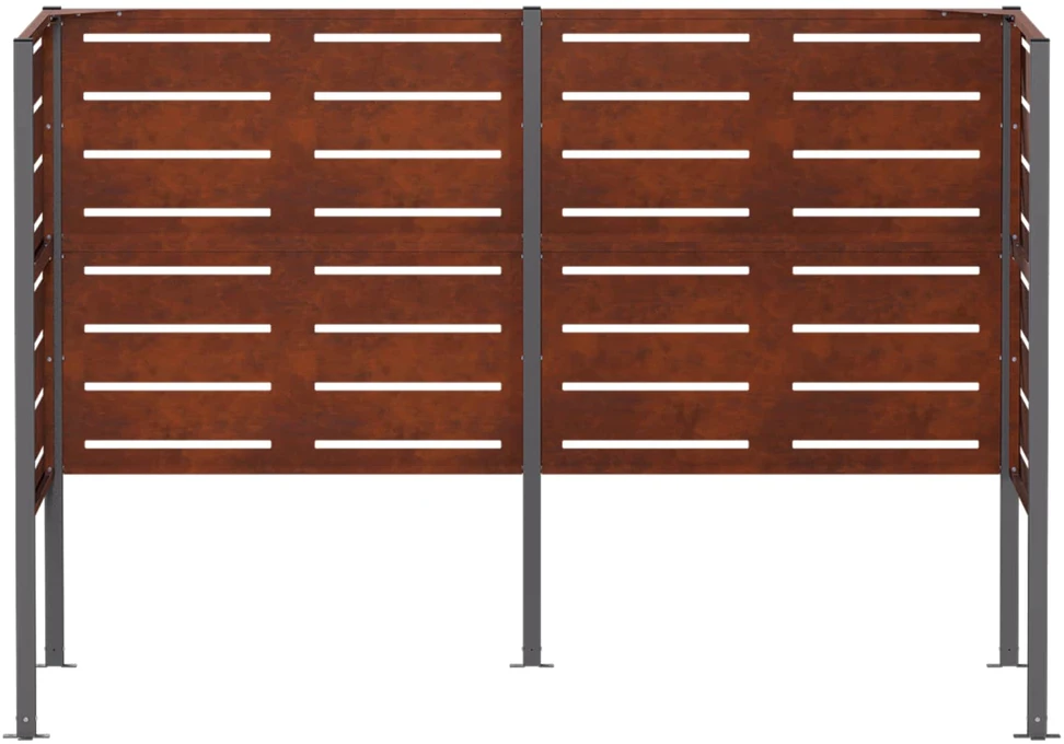 Atliekų konteinerio ekranas 167 x 85 x 113 cm Rūdijanti
