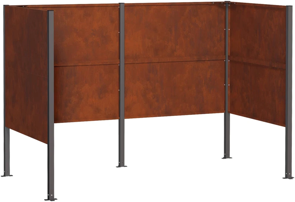 Atliekų konteinerio ekranas 167 x 85 x 113 cm Rūdijanti