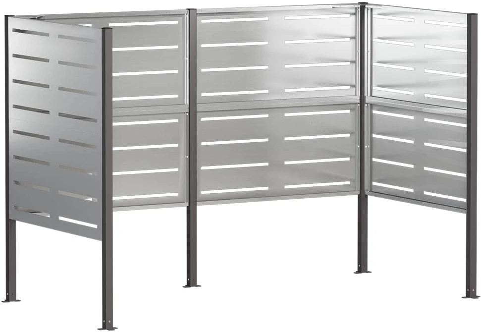 Atliekų konteinerio ekranas 167 x 85 x 113 cm Sidabrinė